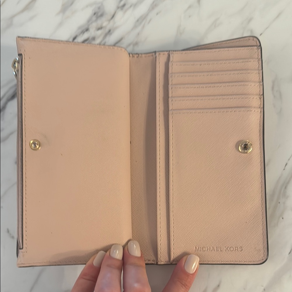 Michael Kors Pink Saffiano Leather Wallet - Picture 4 of 6